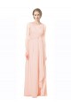 A-Linien V-Ausschnitt Chiffon Lange Brautjungfernkleider