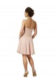 Rosa A-Linien Knielang Chiffon Spitze Kurze Brautjungfernkleider / Cocktailkleider